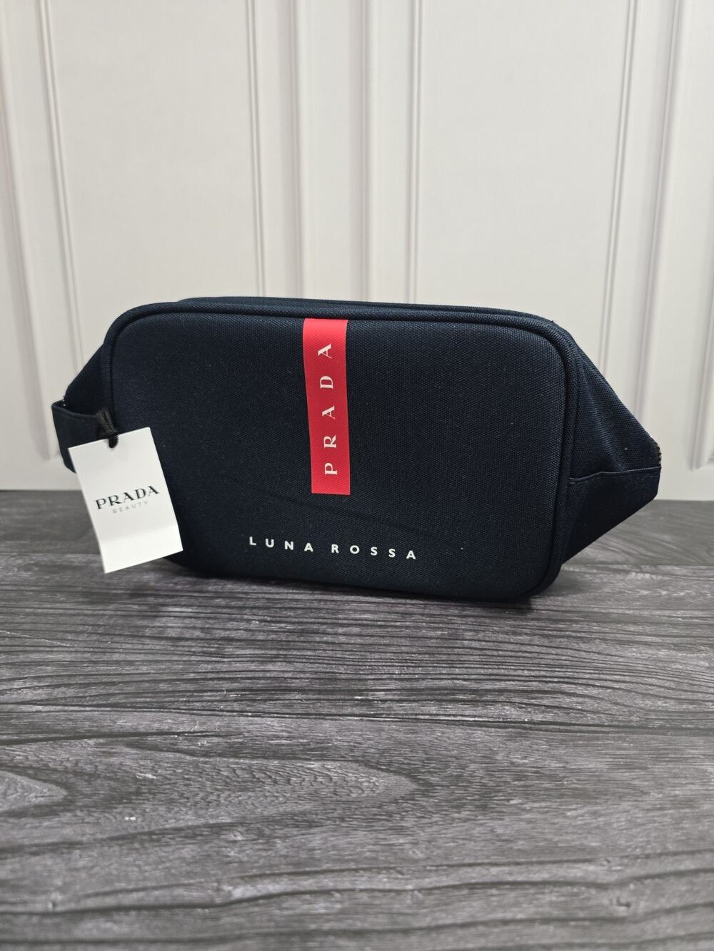 PRADA Beauty Luna Rossa Navy Blue Dopp Kit Toiletry Bag Travel Pouch NWT